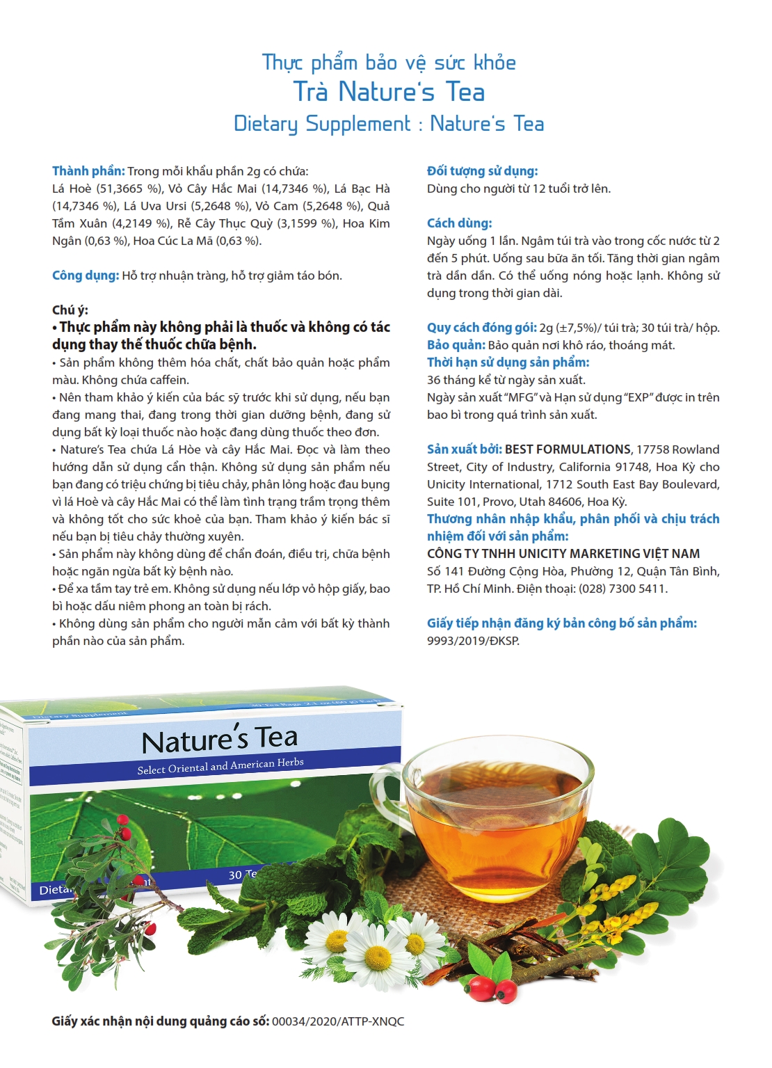 Trà thải độc ruột của Unicity (Nature Tea)